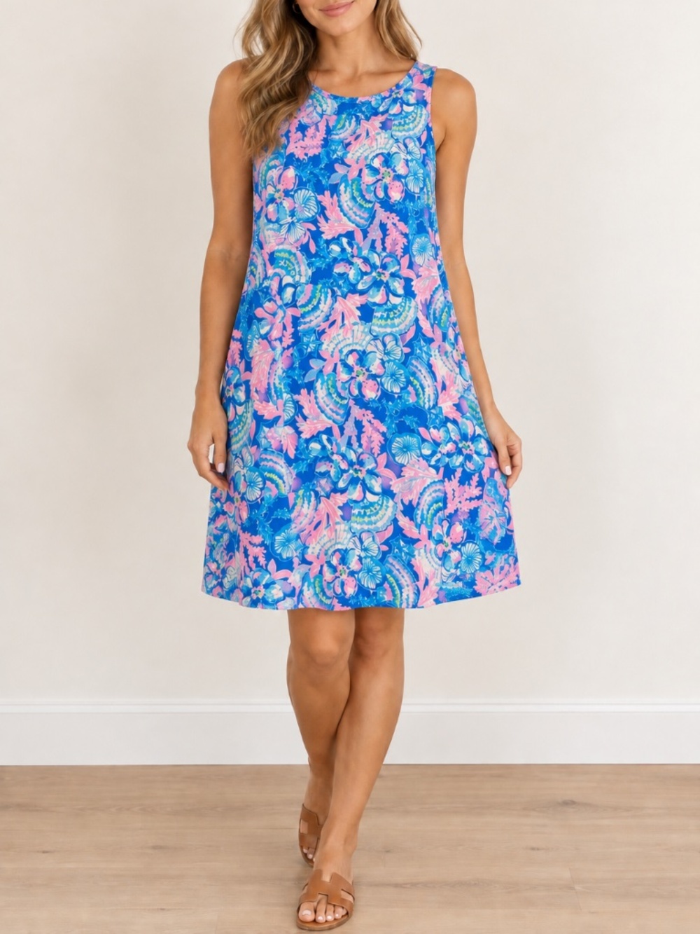 LILLY PULITZER Kristin Dress Floral Pima Cotton Women’s XL Vacation Travel